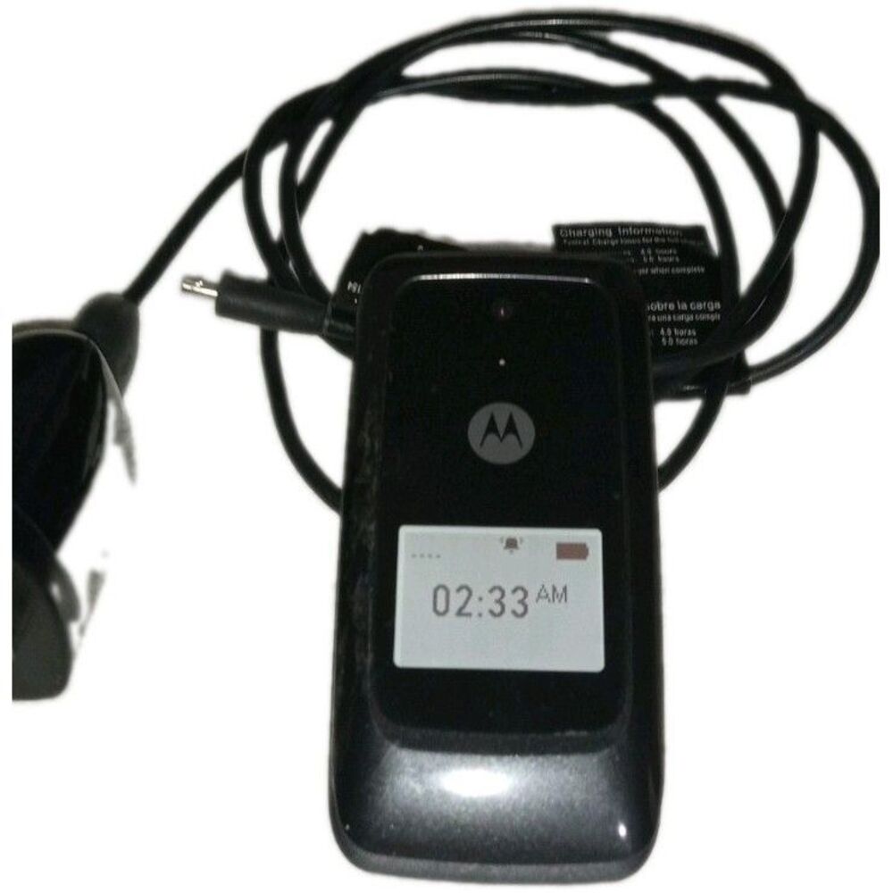 Motorola WX416 Flip Phone Black Display Screen Cell Phone